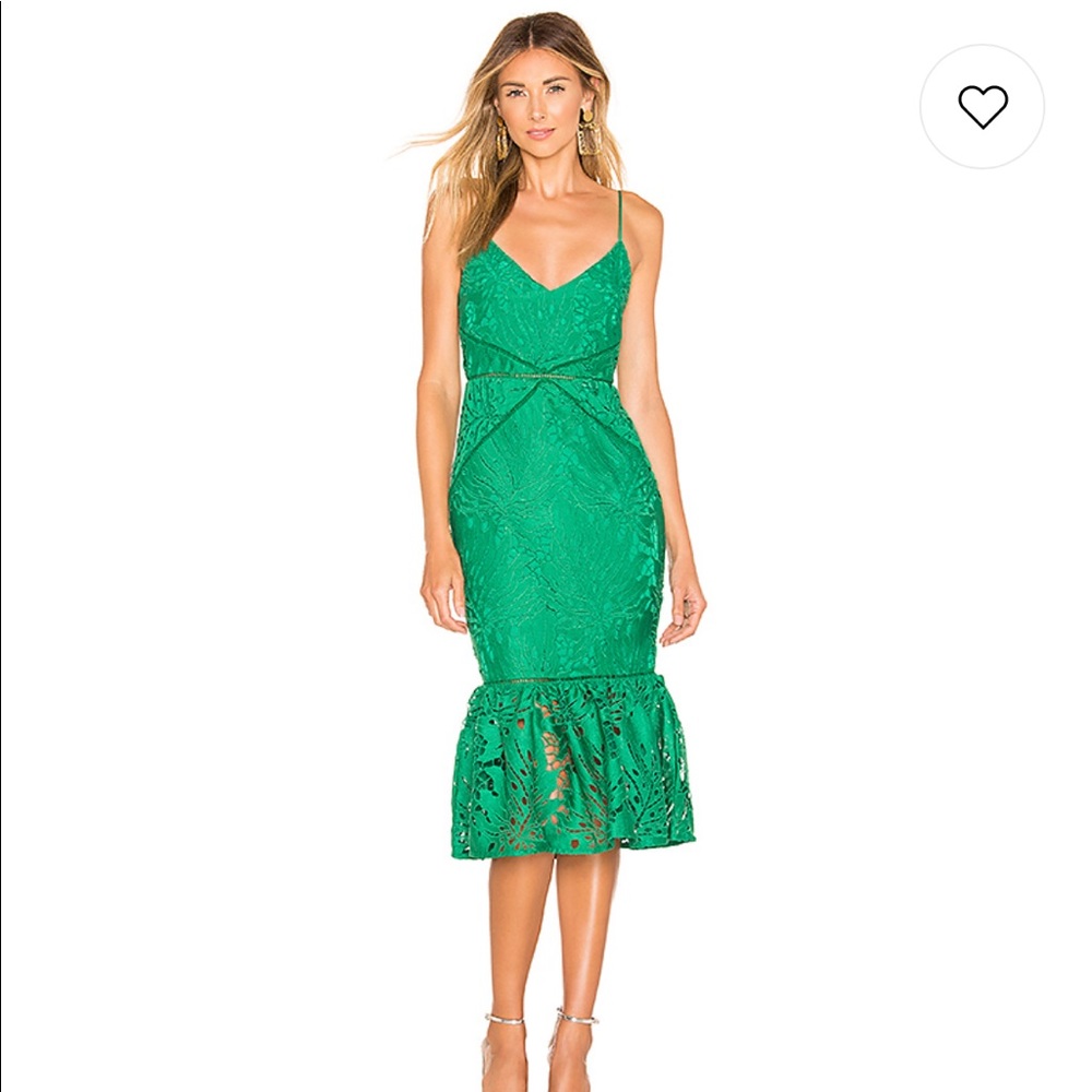 Revolve emerald green dress